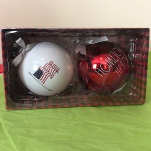 Rae Dunn HOMETOWN HERO Ornament Set